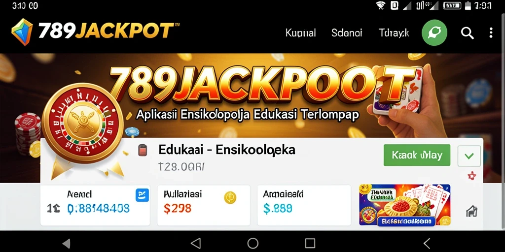 Tampilan antarmuka aplikasi Ensiklopedia 789JACKPOT yang informatif.