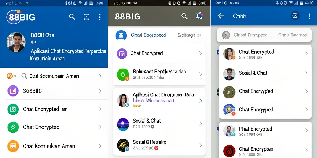 Tampilan antarmuka aplikasi Chat Encrypted 88BIG yang aman dan mudah digunakan.