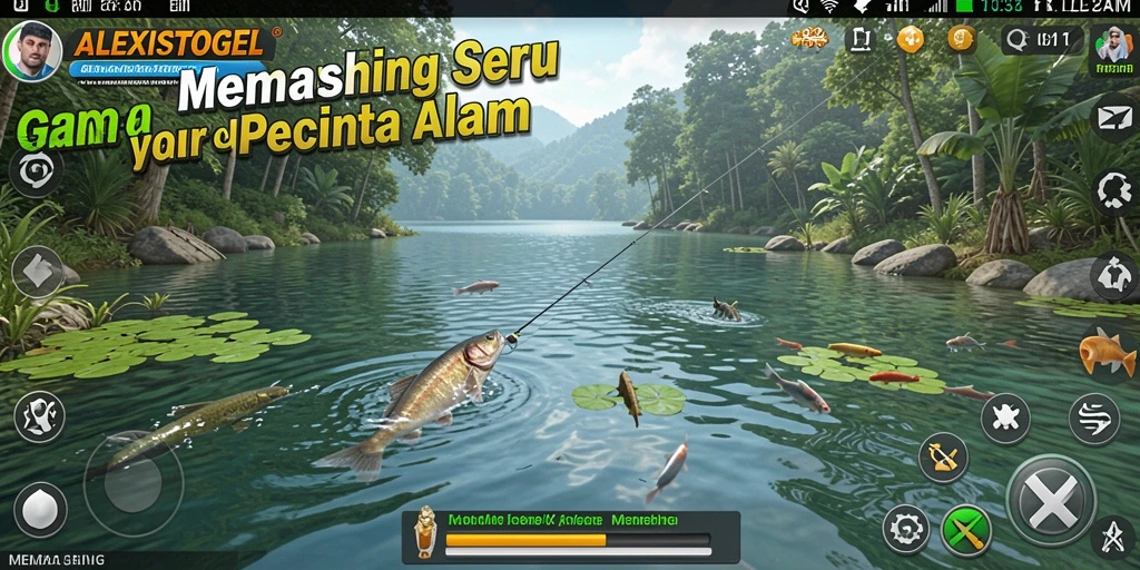 Tampilan antarmuka ALEXISTOGEL yang menarik dengan fitur-fitur memancing.