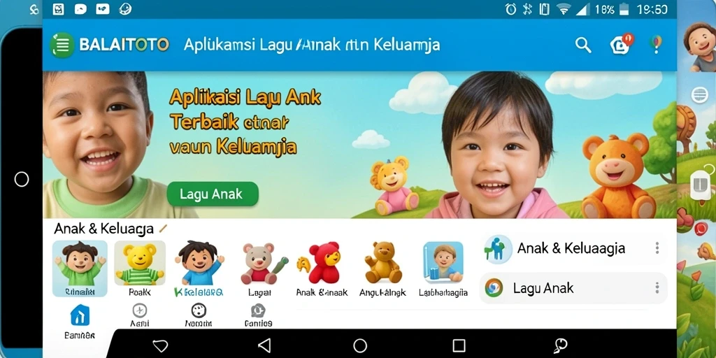 Tampilan antarmuka BALAITOTO dengan lagu-lagu anak yang menarik