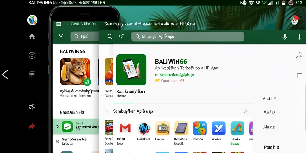 Screenshot antarmuka BALIWIN66 yang menampilkan fungsi Sembunyikan Aplikasi.