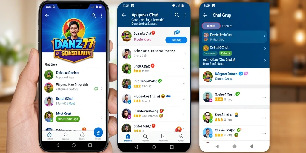 Tampilan antarmuka DAN777 yang modern dan menarik untuk Chat Grup.