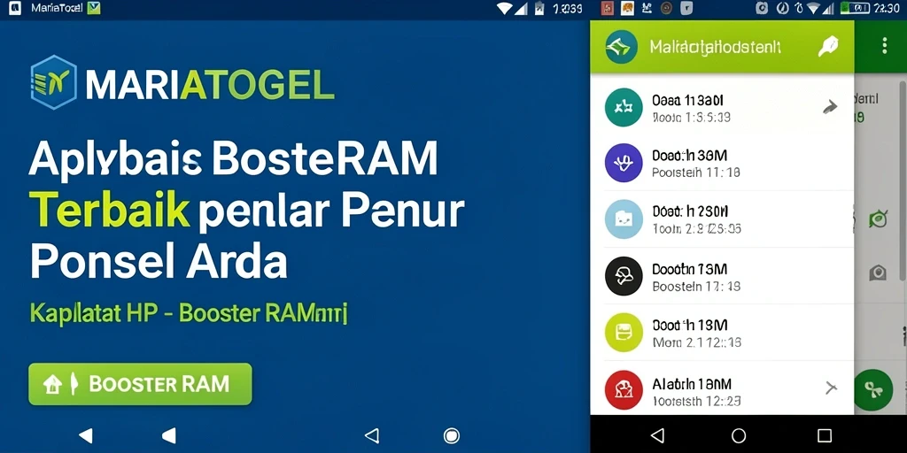Antarmuka aplikasi MARIATOGEL untuk memboost RAM.