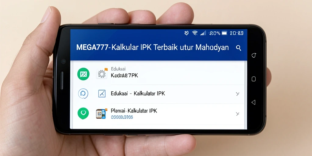 Tampilan antarmuka sederhana MEGA777 untuk kalkulator IPK.