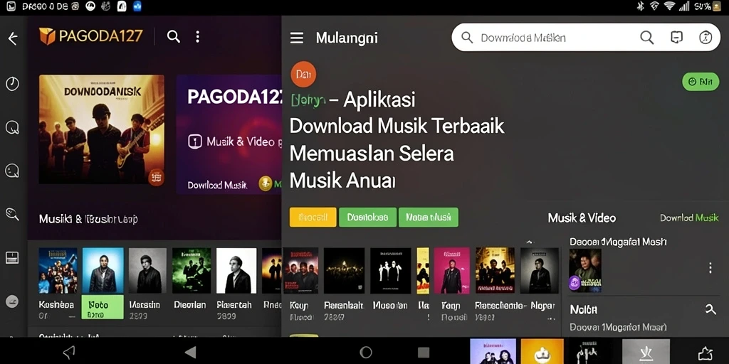 Antarmuka aplikasi PAGODA127 untuk Download Musik yang menarik dan mudah digunakan.