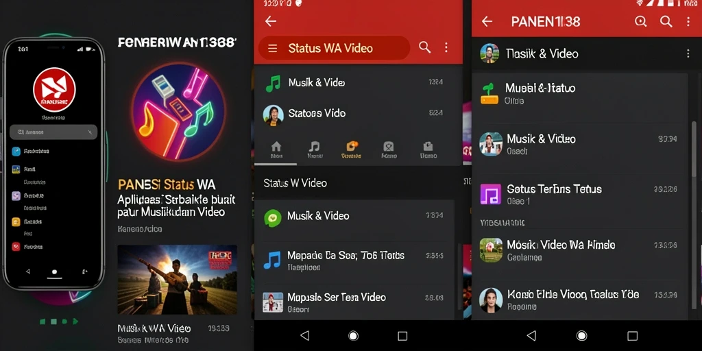 Tampilan utama aplikasi PANEN138 dengan pilihan status video menarik.
