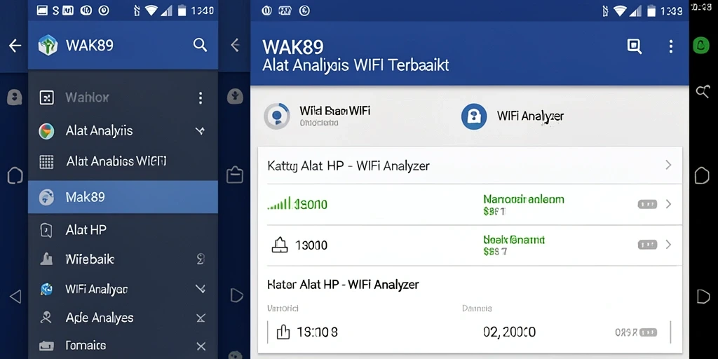 Antarmuka WAK89 menampilkan analisis jaringan WiFi yang jelas dan informatif.